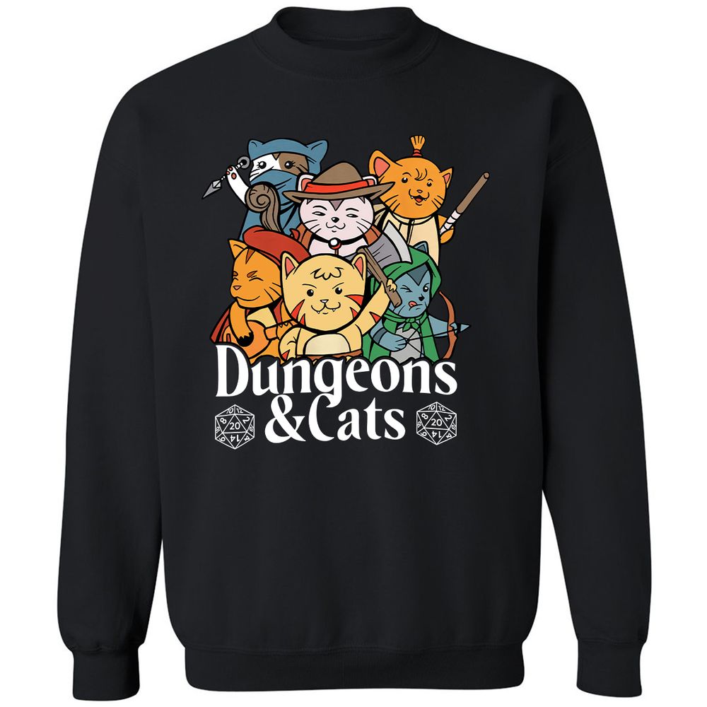 Dungeons & Cats Classic Unisex Sweatshirt - Black - 1