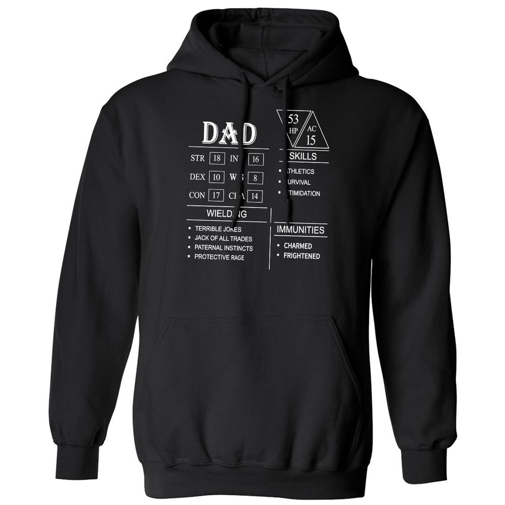 Dad Stat Block Classic Unisex Hoodie - Black - 1