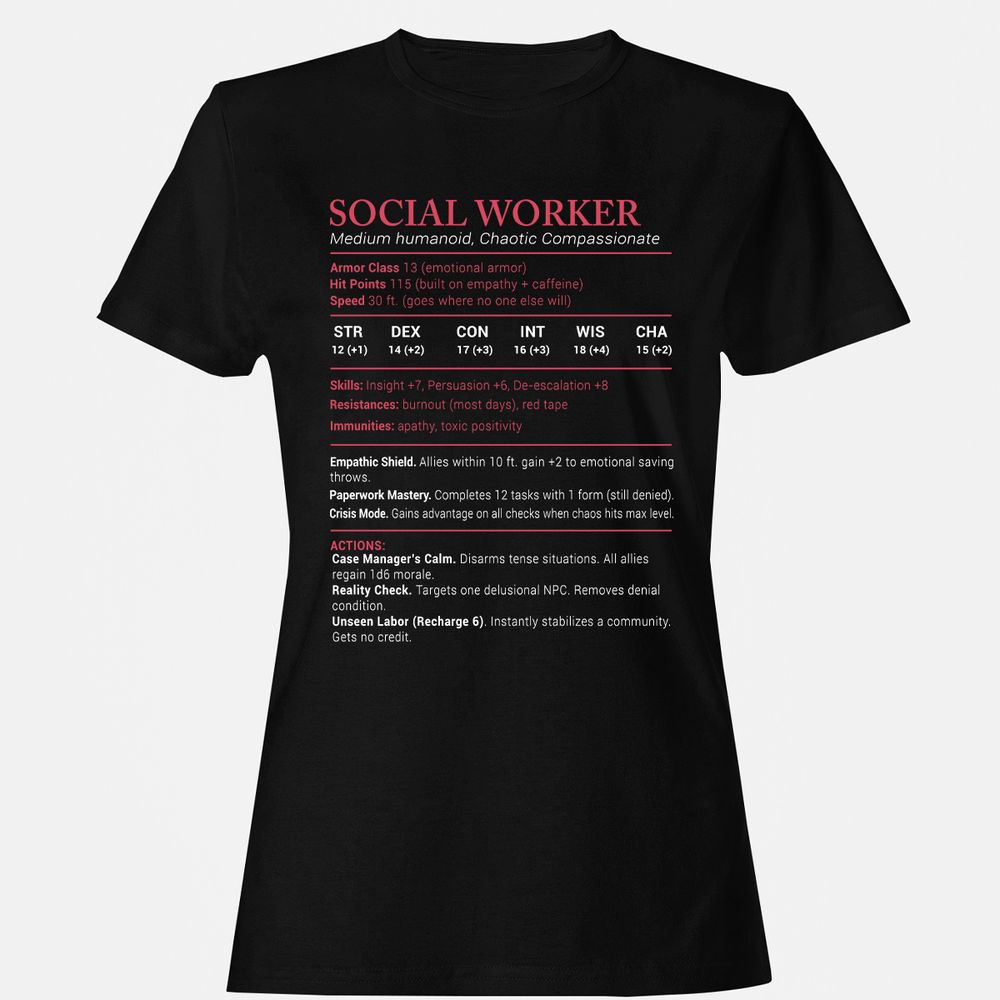 Social Worker Stats Women's T-Shirt - Black - 1