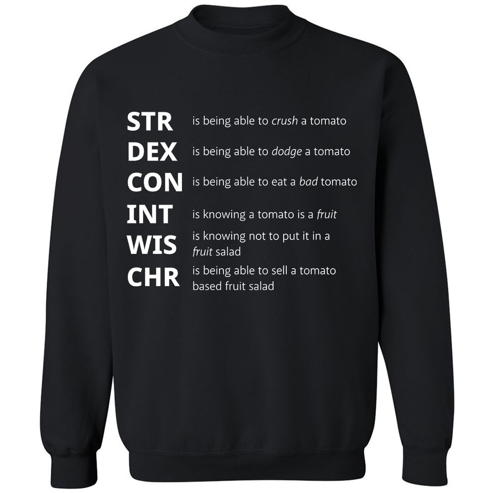 Tomato Stats – RPG Meme Edition - Black - 1