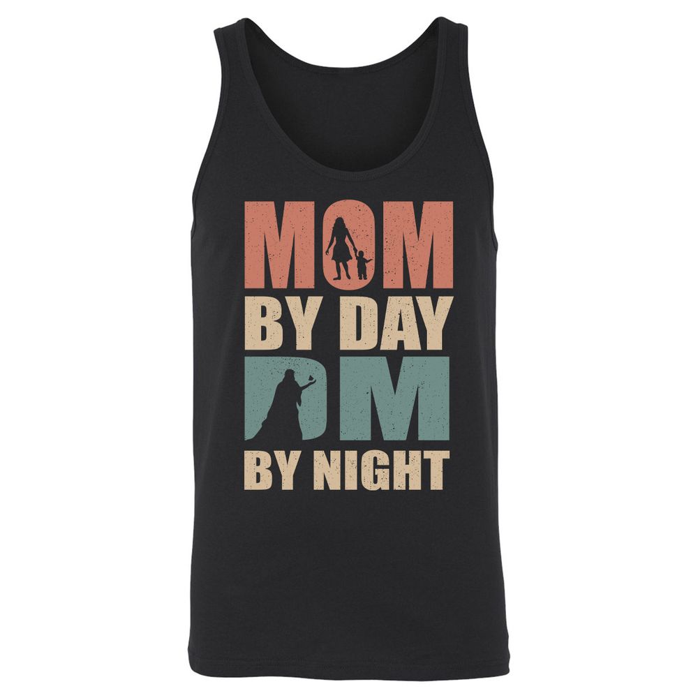 Mom By Day DM By Night Unisex Jersey Tank - Black - 1