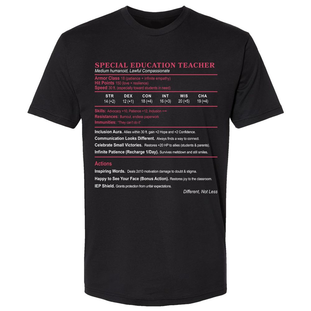 Special Education Teacher Premium Unisex T-Shirt - Black - 1
