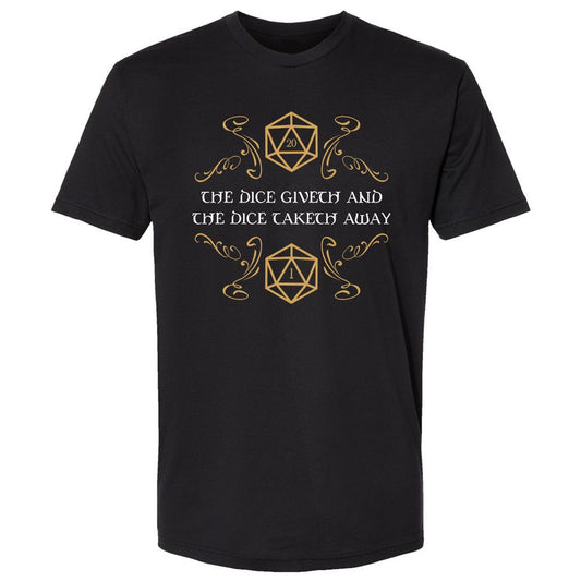The Dice Giveth and Taketh Away Natural 20 and Critical Fail Premium Unisex T-Shirt - Black - 1