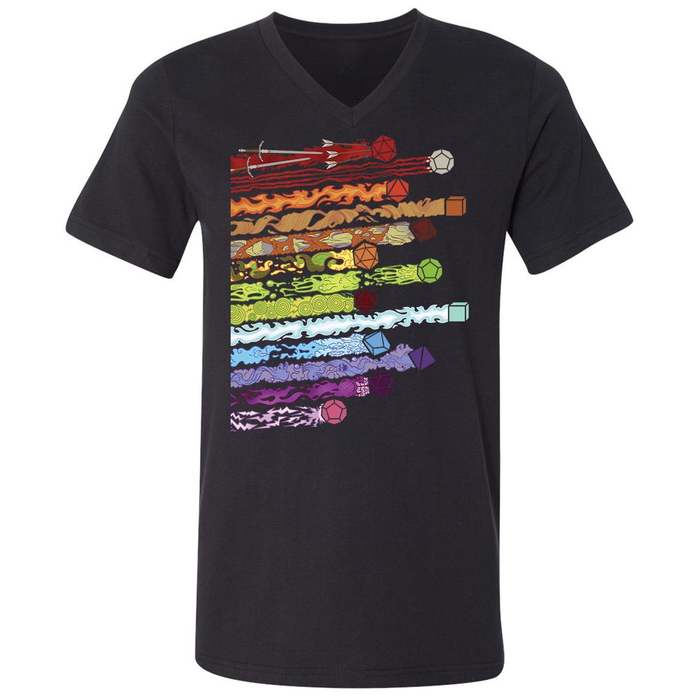 Damage Dices Unisex V-Neck T-Shirt - Black - 1