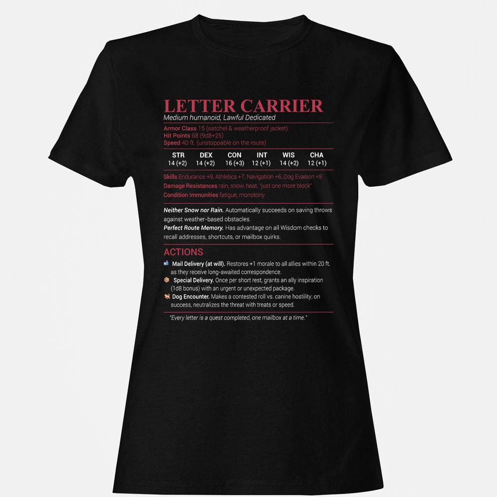 Letter Carrier Women's T-Shirt - Black - 1