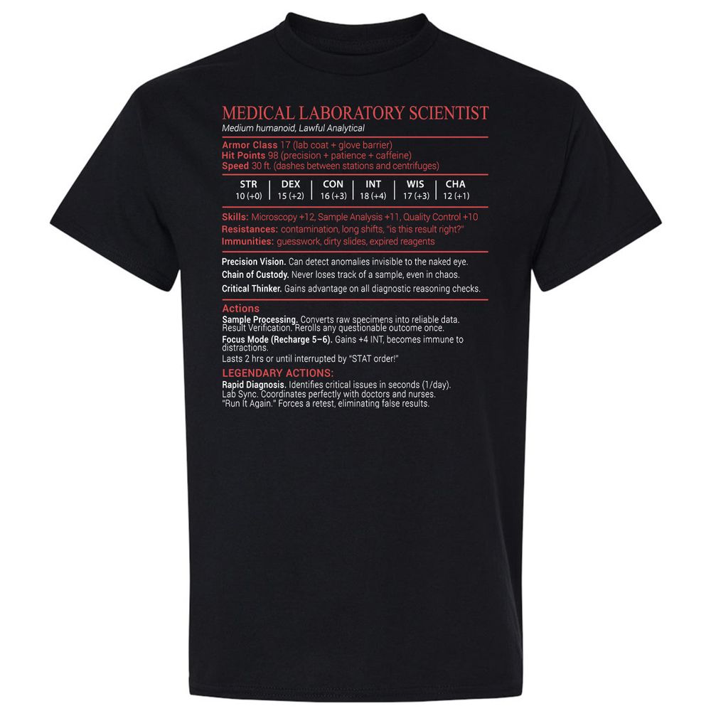 Medical Laboratory Scientist Stats Block - Black - 1