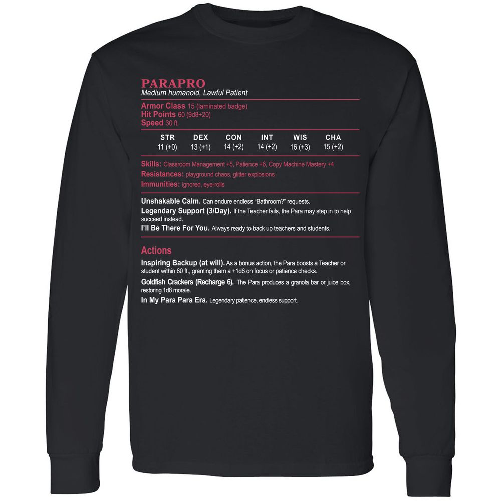 para Long Sleeve T-Shirt - Black - 1