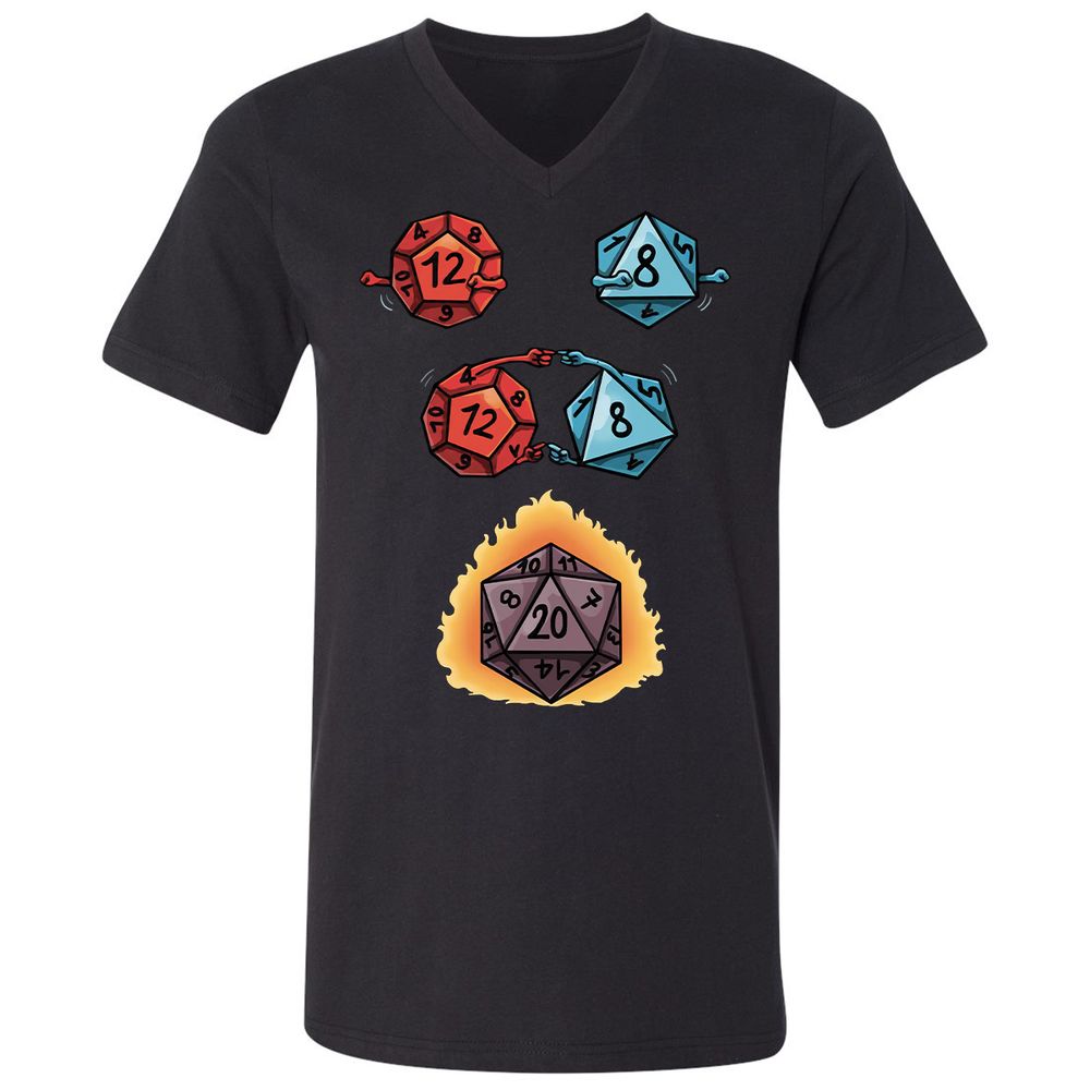 Dice Fusion RPG Unisex V-Neck T-Shirt - Black - 1