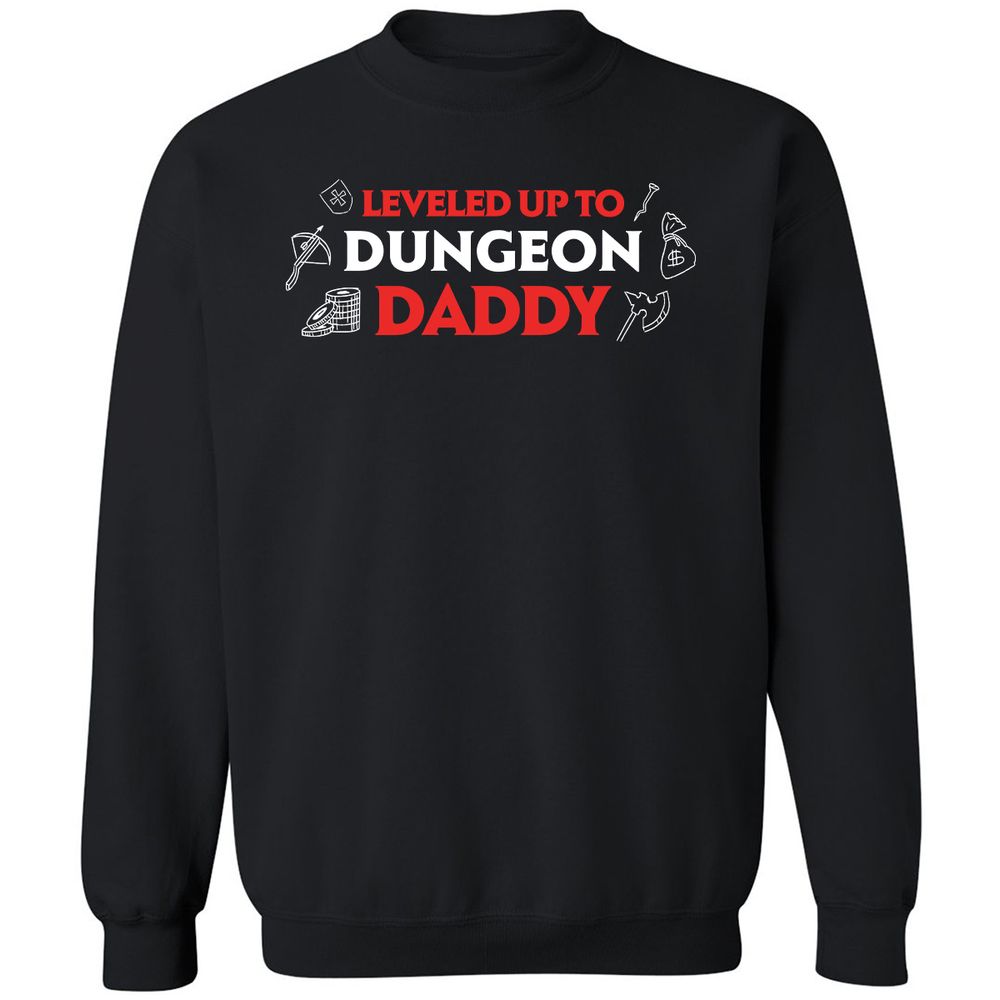 Leveled Up To Dungeon Daddy Classic Unisex Sweatshirt - Black - 1