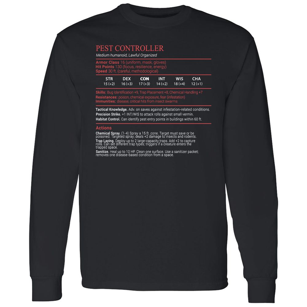 Pest Controller Stats Block - Black - 1