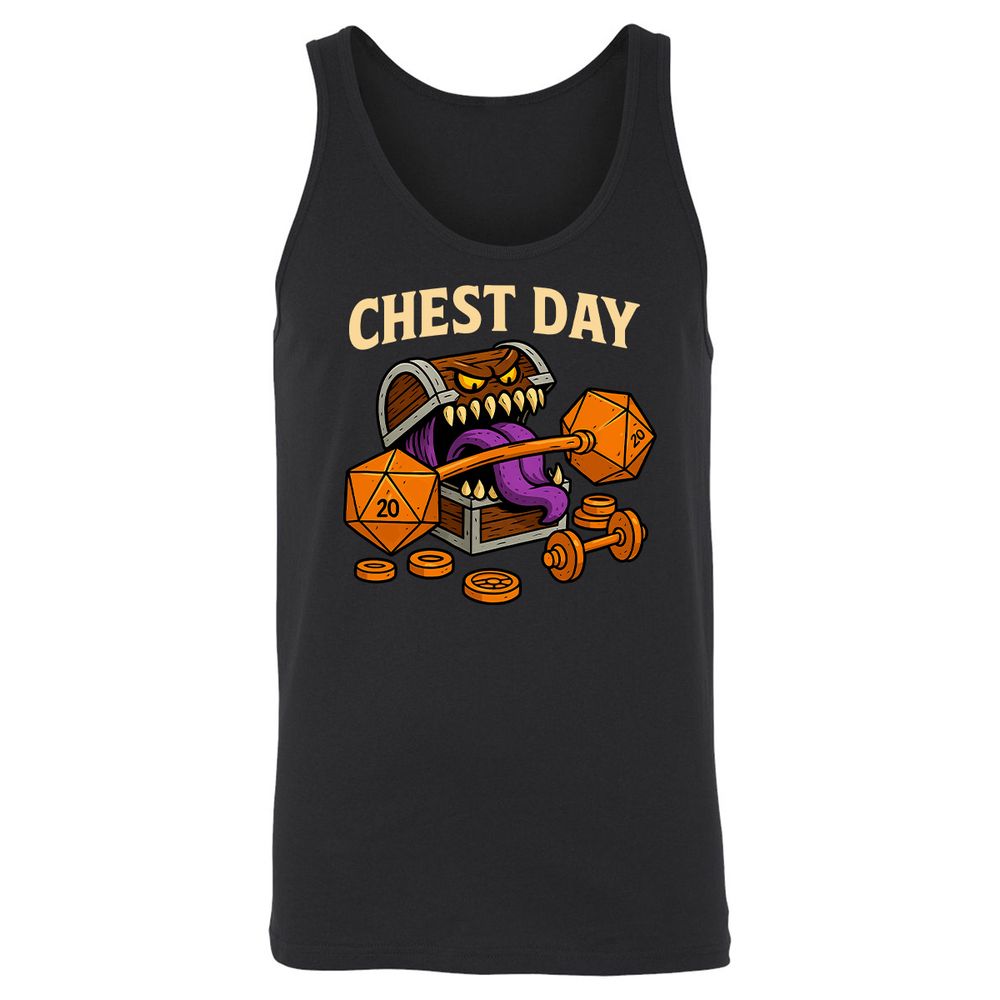 Chest Day Unisex Jersey Tank - Black - 1