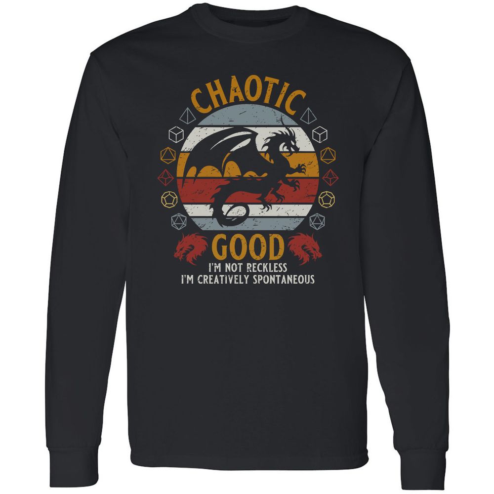 Chaotic Good Long Sleeve T-Shirt - Black - 1