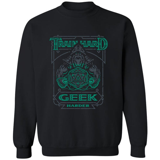 Train Hard, Geek Harder - Black - 1