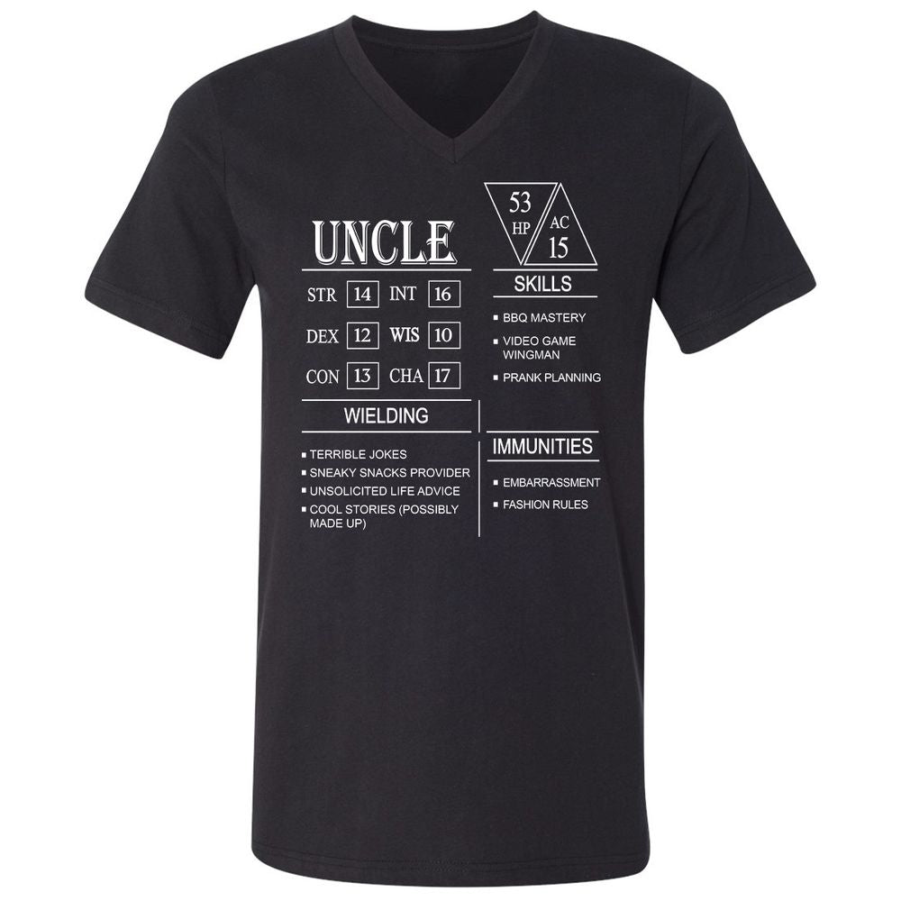 Uncle Stats Unisex V-Neck T-Shirt - Black - 1