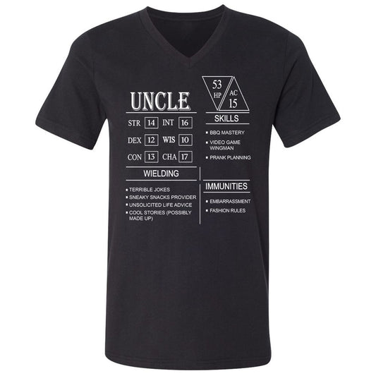 Uncle Stats Unisex V-Neck T-Shirt - Black - 1