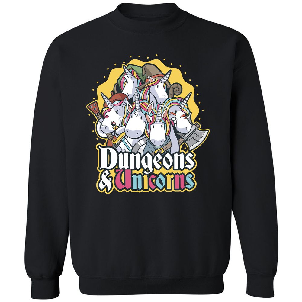 Dungeons And Unicorns Classic Unisex Sweatshirt - Black - 1