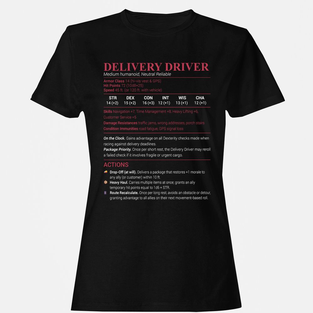 Delivery Driver Women's T-Shirt - Black - 1