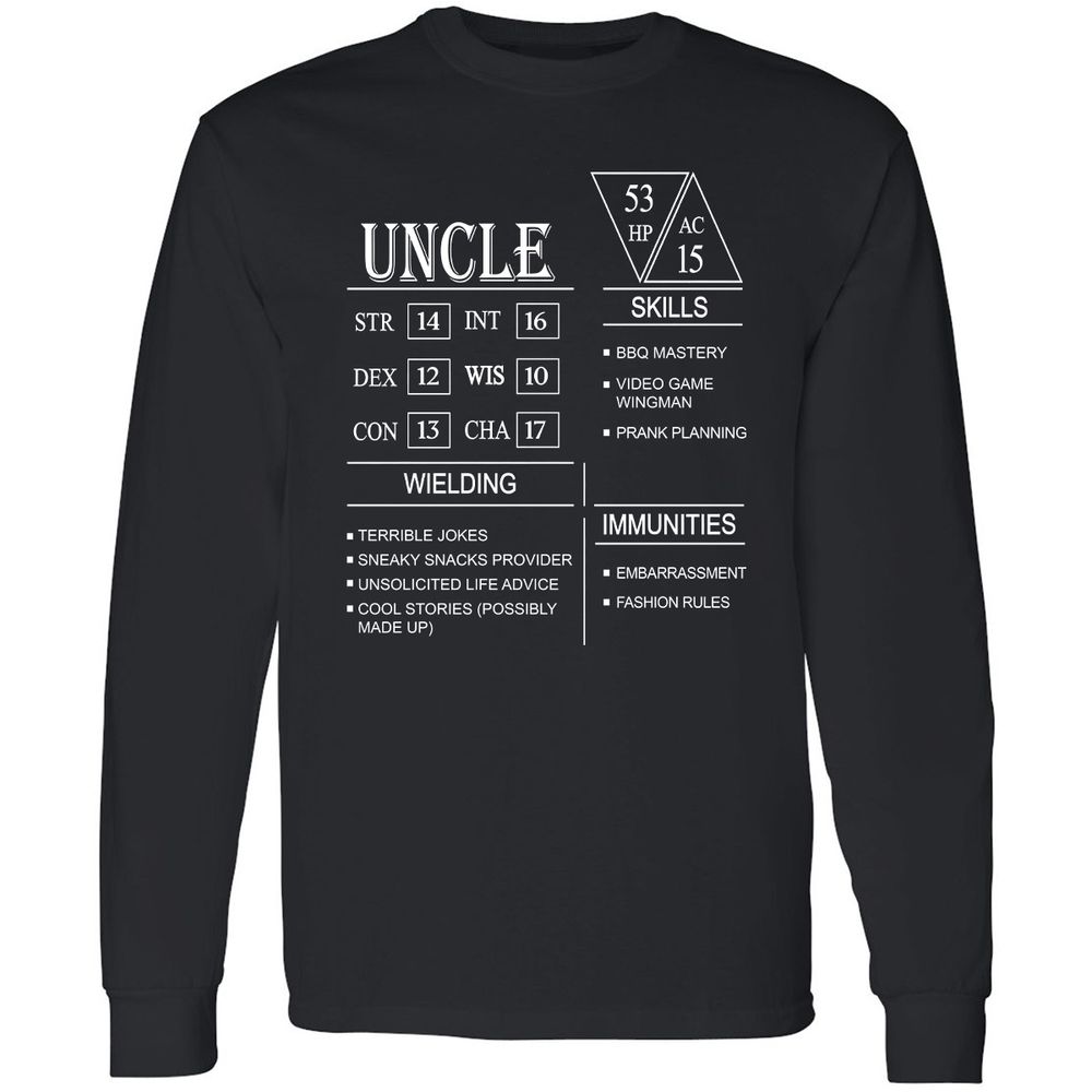 Uncle Stats Long Sleeve T-Shirt - Black - 1