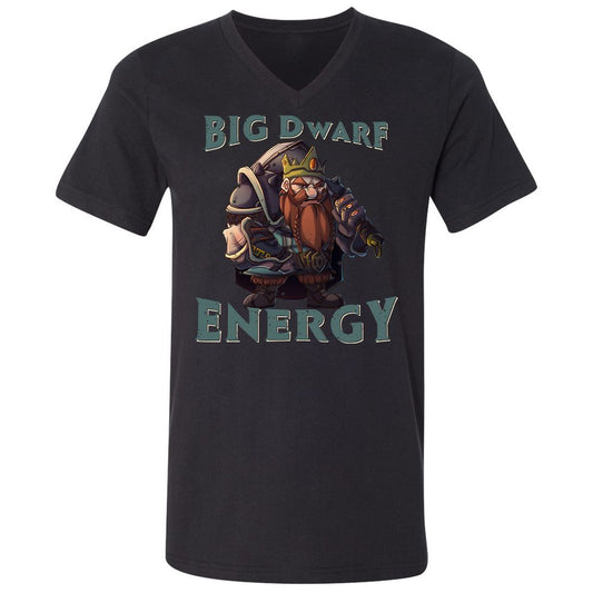 Big Dwarf Energy Unisex V-Neck T-Shirt - Black - 1