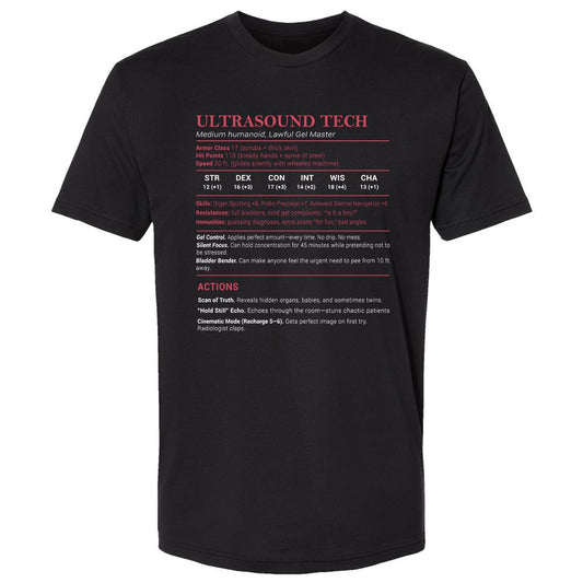 Ultrasound Tech Stats Premium Unisex T-Shirt - Black - 1