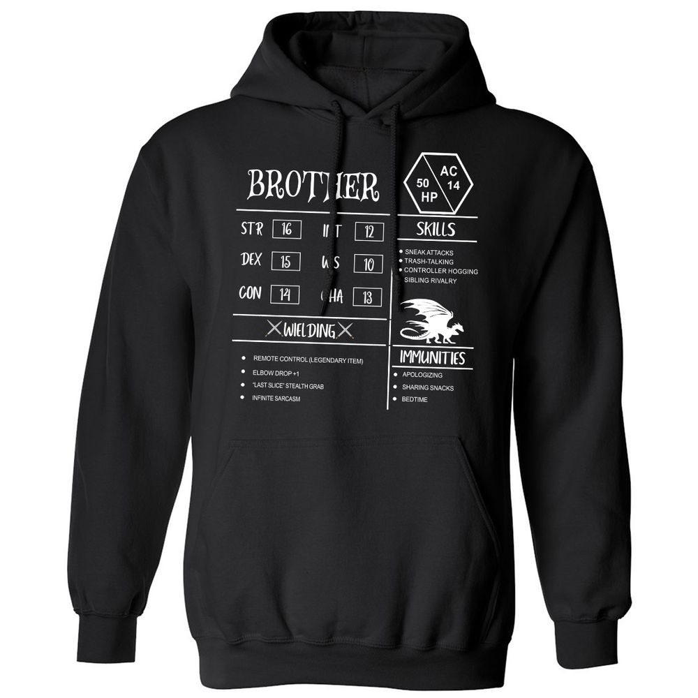 Brother Stats Classic Unisex Hoodie - Black - 1