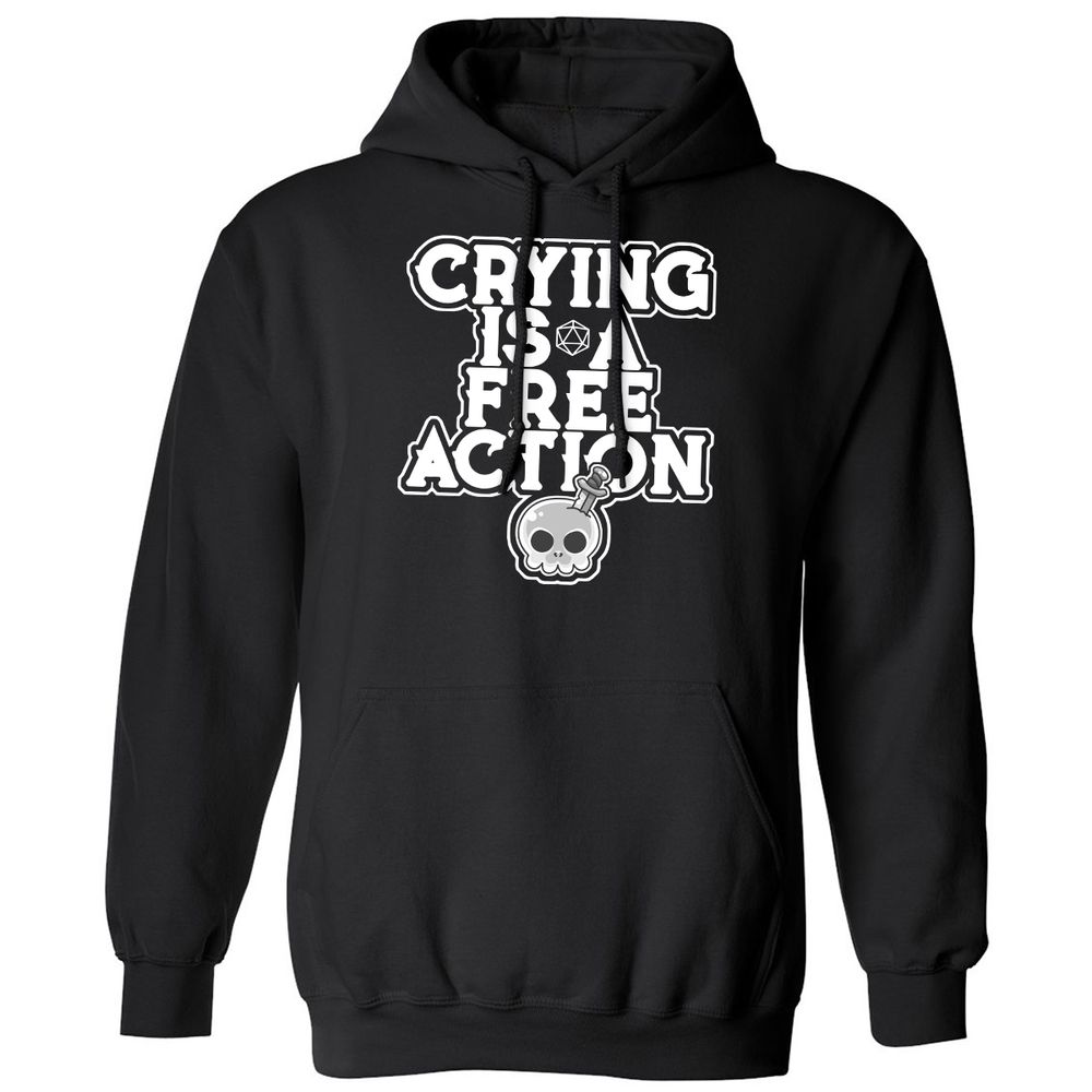 Crying Is A Free Action Classic Unisex Hoodie - Black - 1
