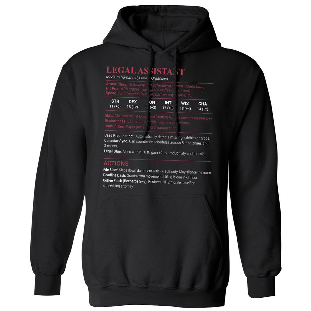 Legal Assistant Classic Unisex Hoodie - Black - 1