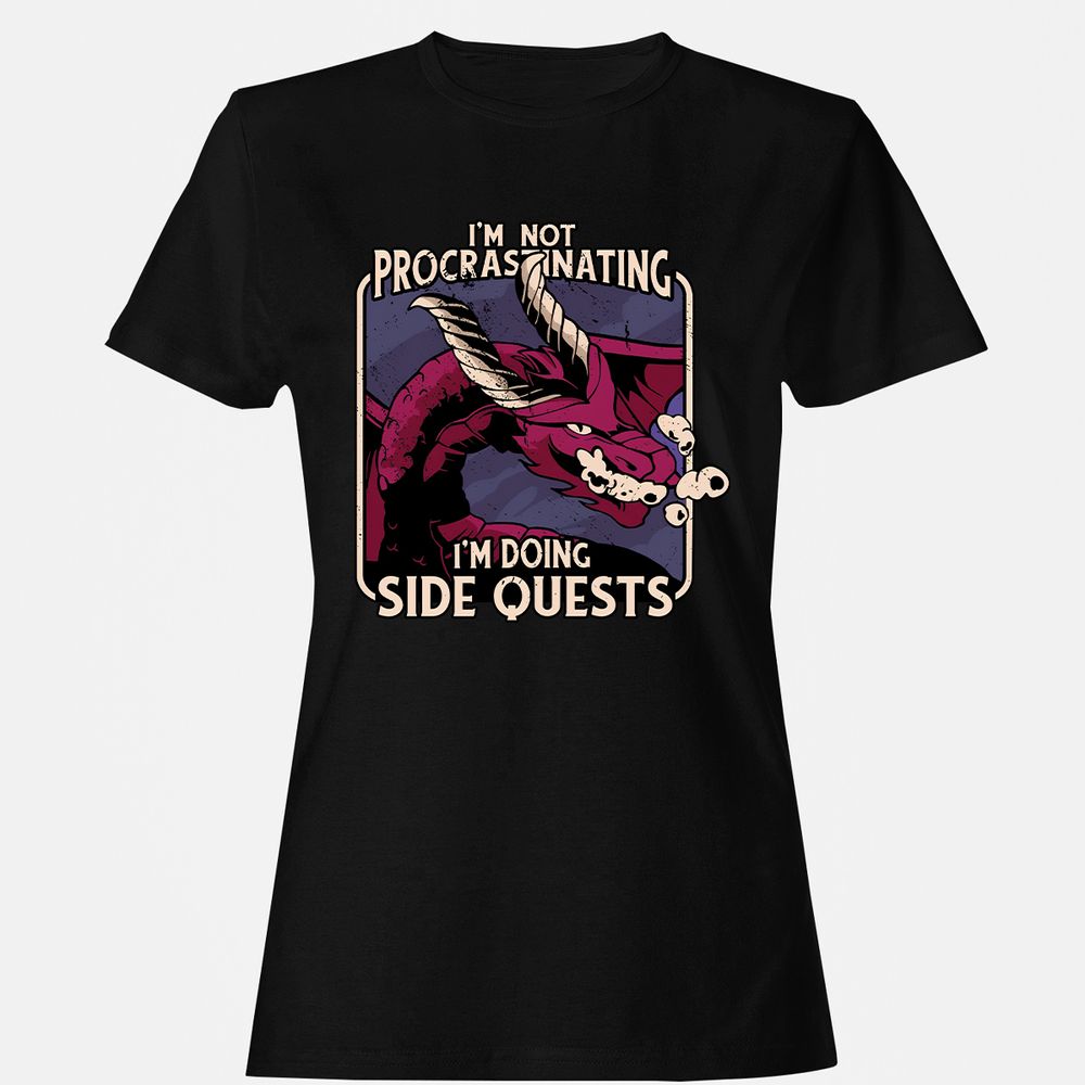 Doing Side Quests Women's T-Shirt - Black - 1