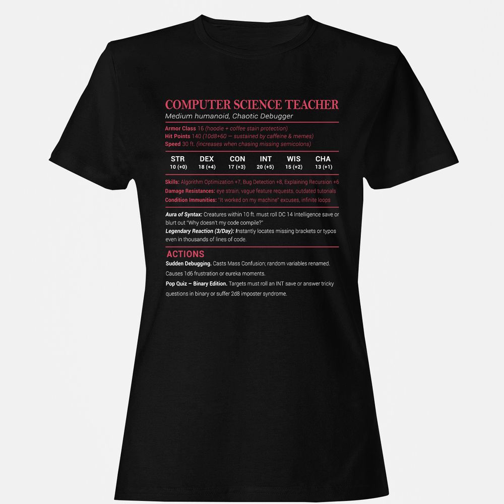 Computer Science Teacher Women's T-Shirt - Black - 1
