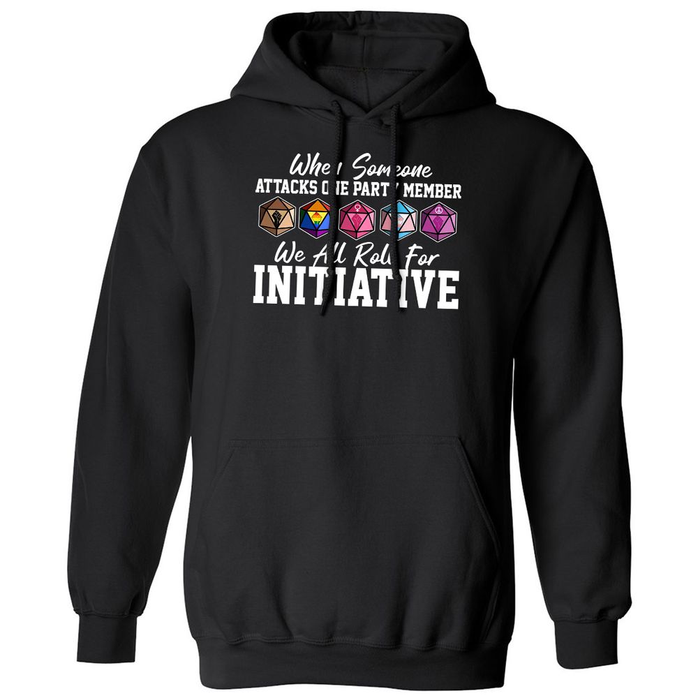LGBT Roll For Initiative Classic Unisex Hoodie - Black - 1