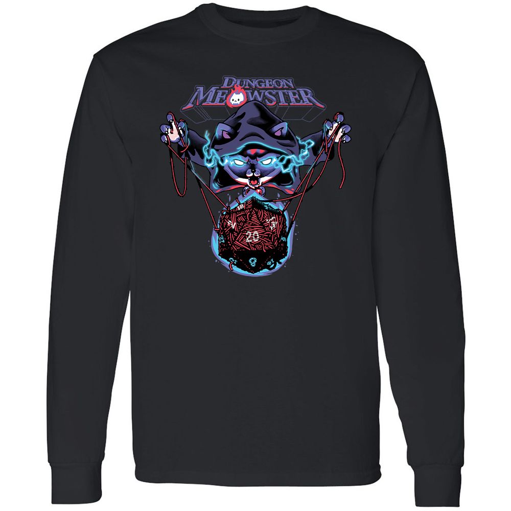 Dungeon Meowster Long Sleeve T-Shirt - Black - 1