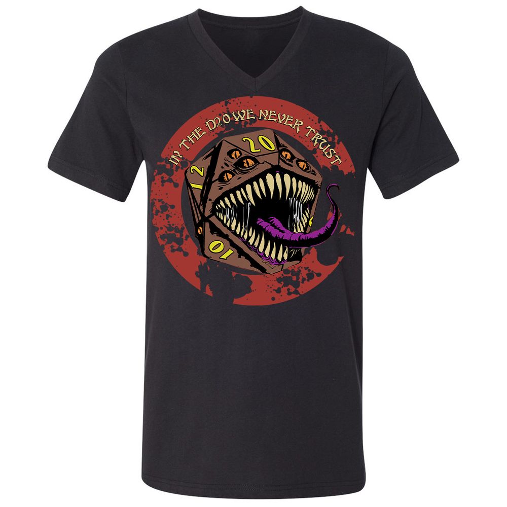 In The D20 We Never Trust Unisex V-Neck T-Shirt - Black - 1