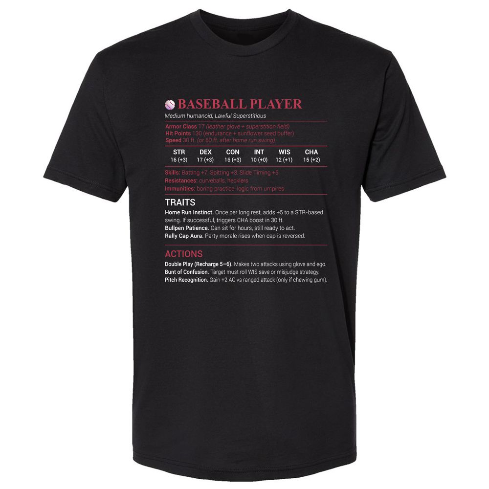 Baseball Player Premium Unisex T-Shirt - Black - 1