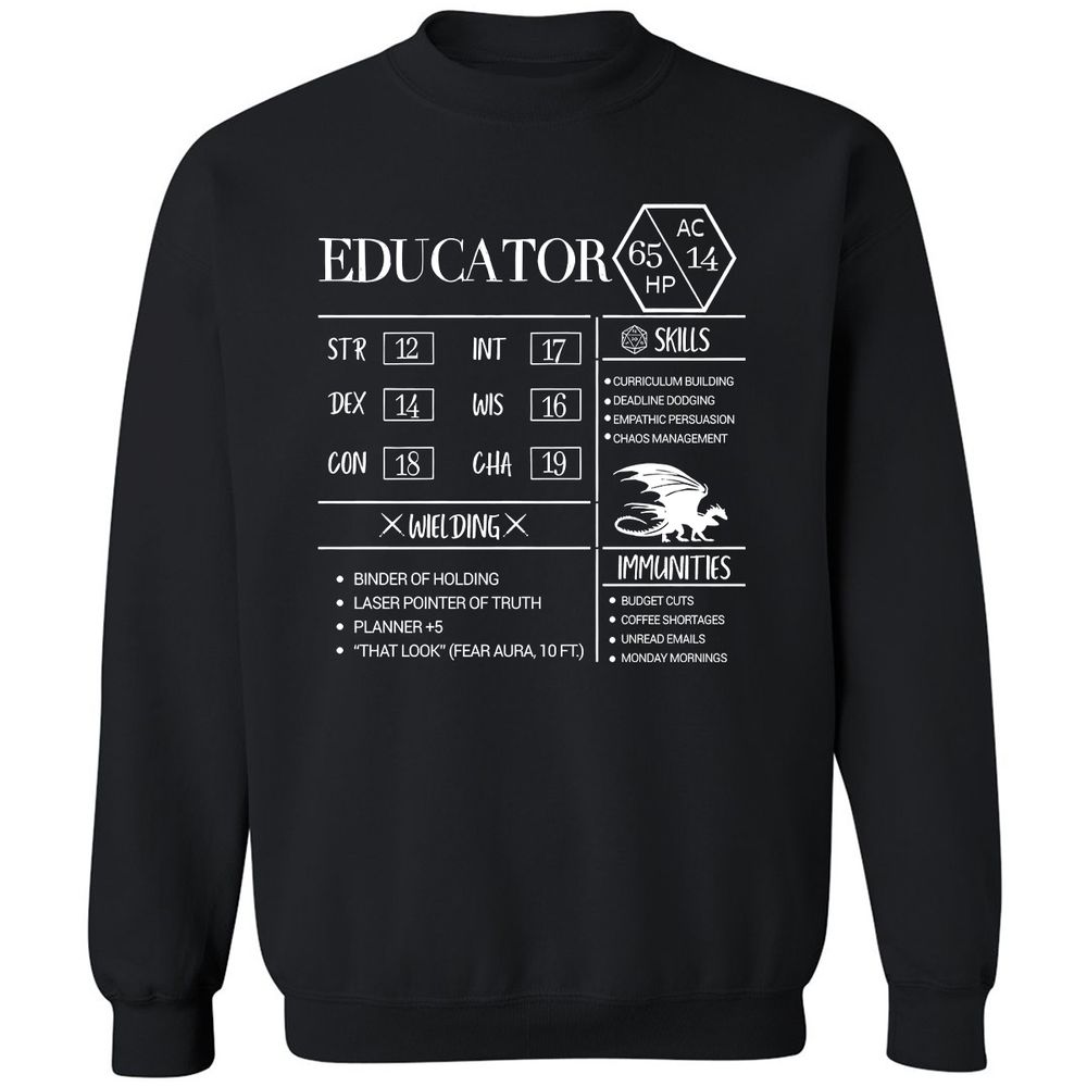 Educator New Classic Unisex Sweatshirt - Black - 1