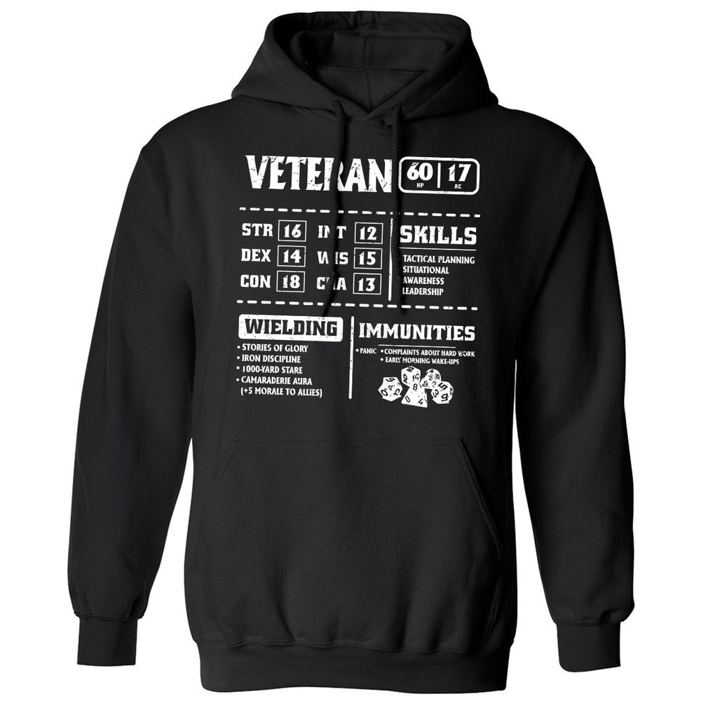 Veteran New Ver. Classic Unisex Hoodie - Black - 1