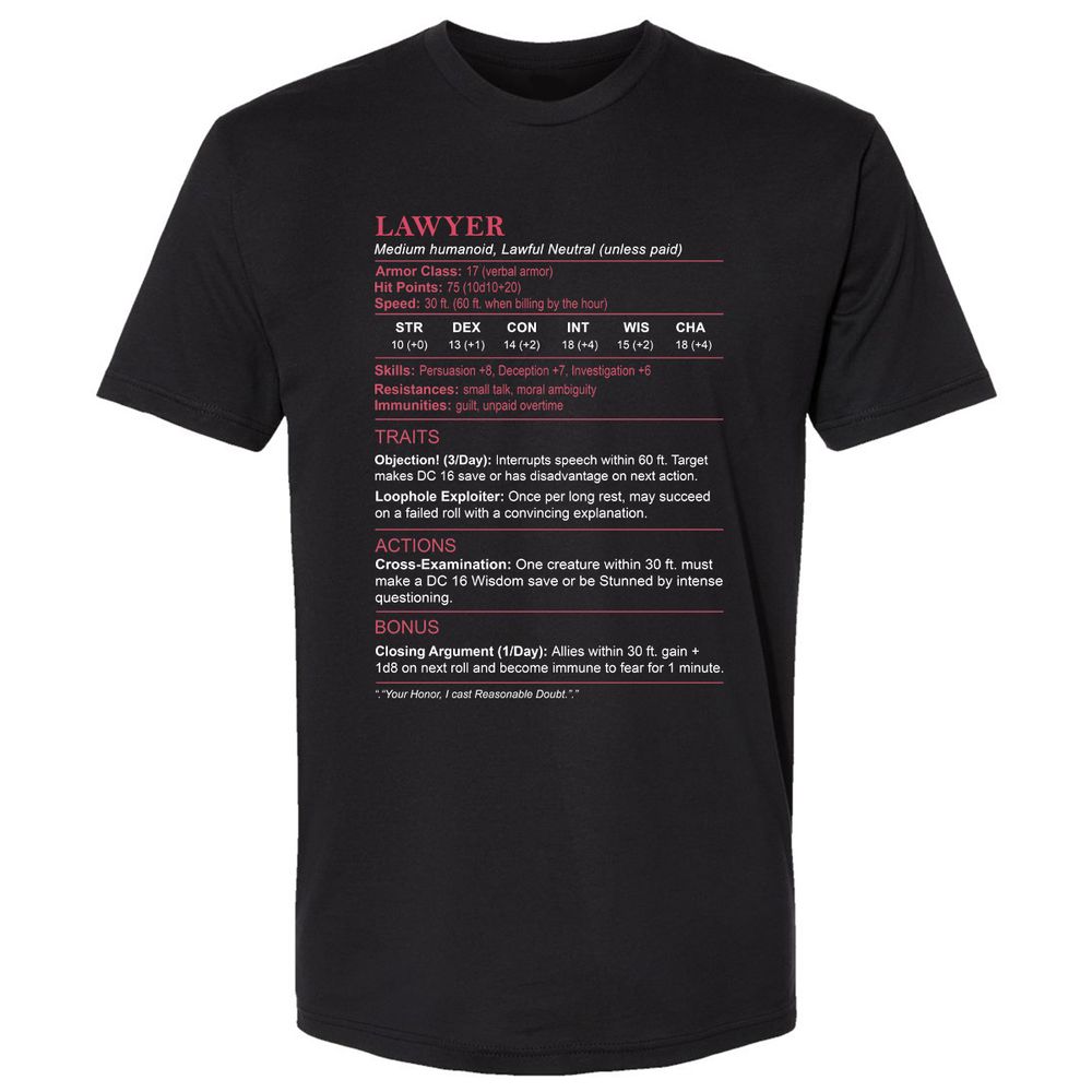 Lawyer Stats Premium Unisex T-Shirt - Black - 1