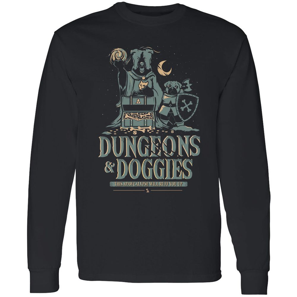 Dungeons & Doggies Long Sleeve T-Shirt - Black - 1