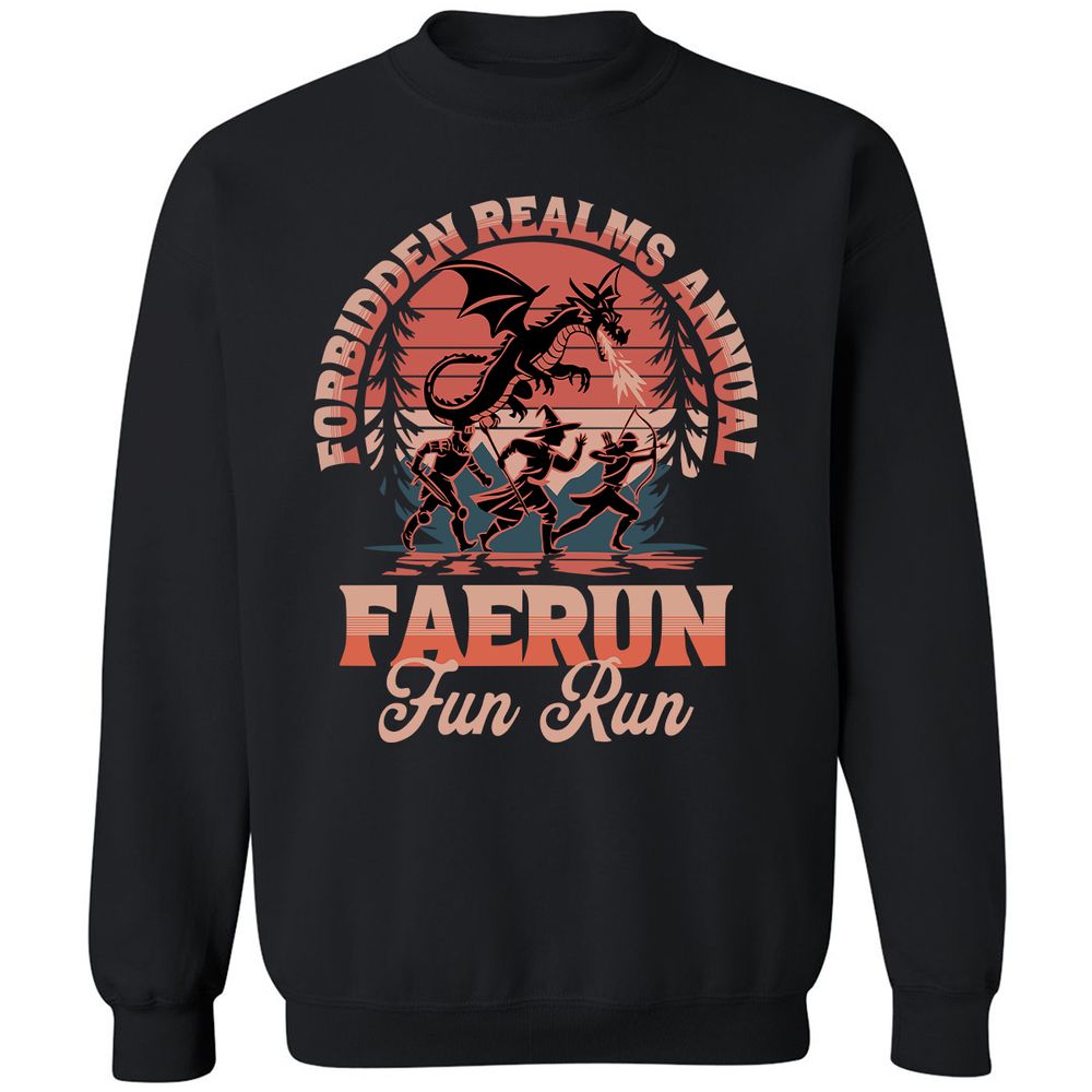 Faerun Fun Run Classic Unisex Sweatshirt - Black - 1