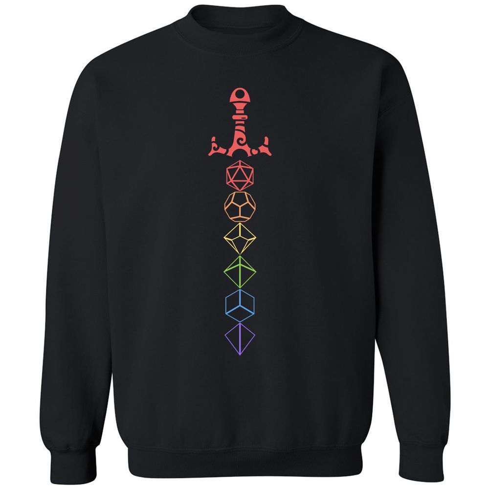 Rainbow Dice Sword LGBT Classic Unisex Sweatshirt - Black - 1
