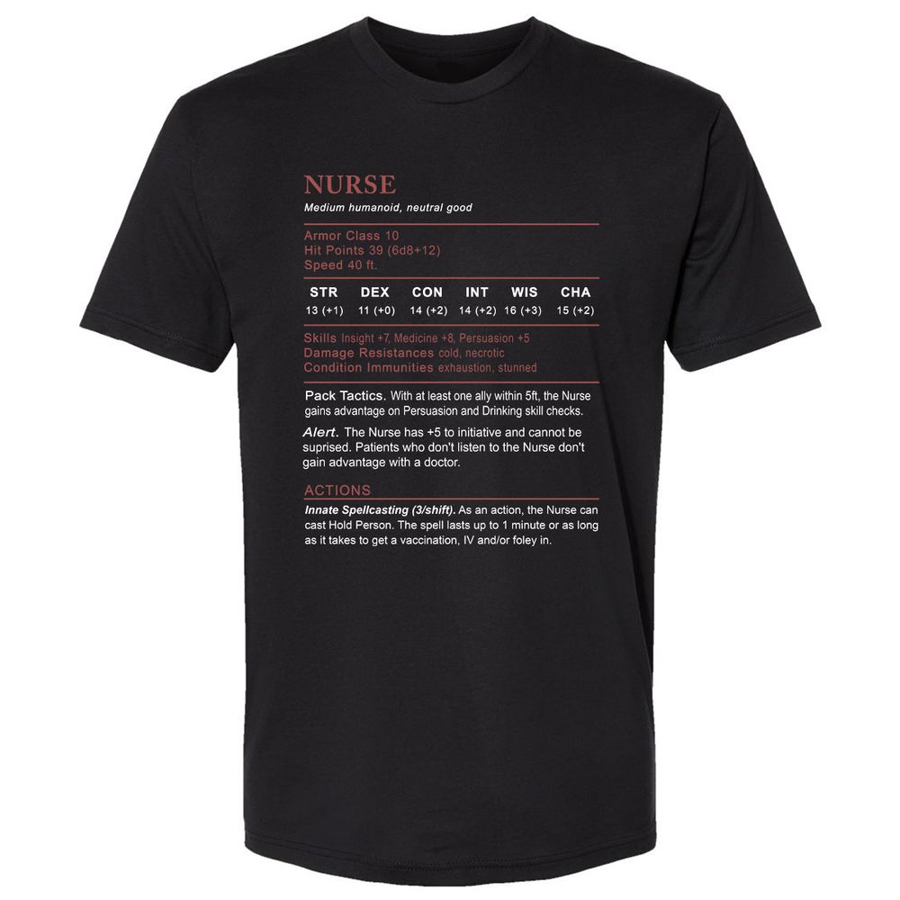 Nurse Stats 2 Premium Unisex T-Shirt - Black - 1