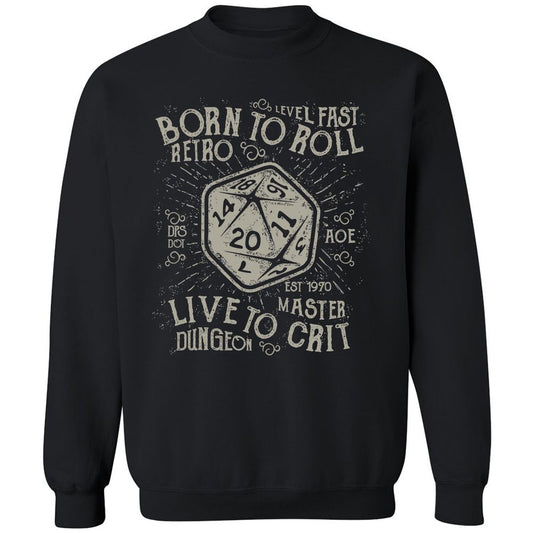 Born To Roll Live To Crit Classic Unisex Sweatshirt - Black - 1