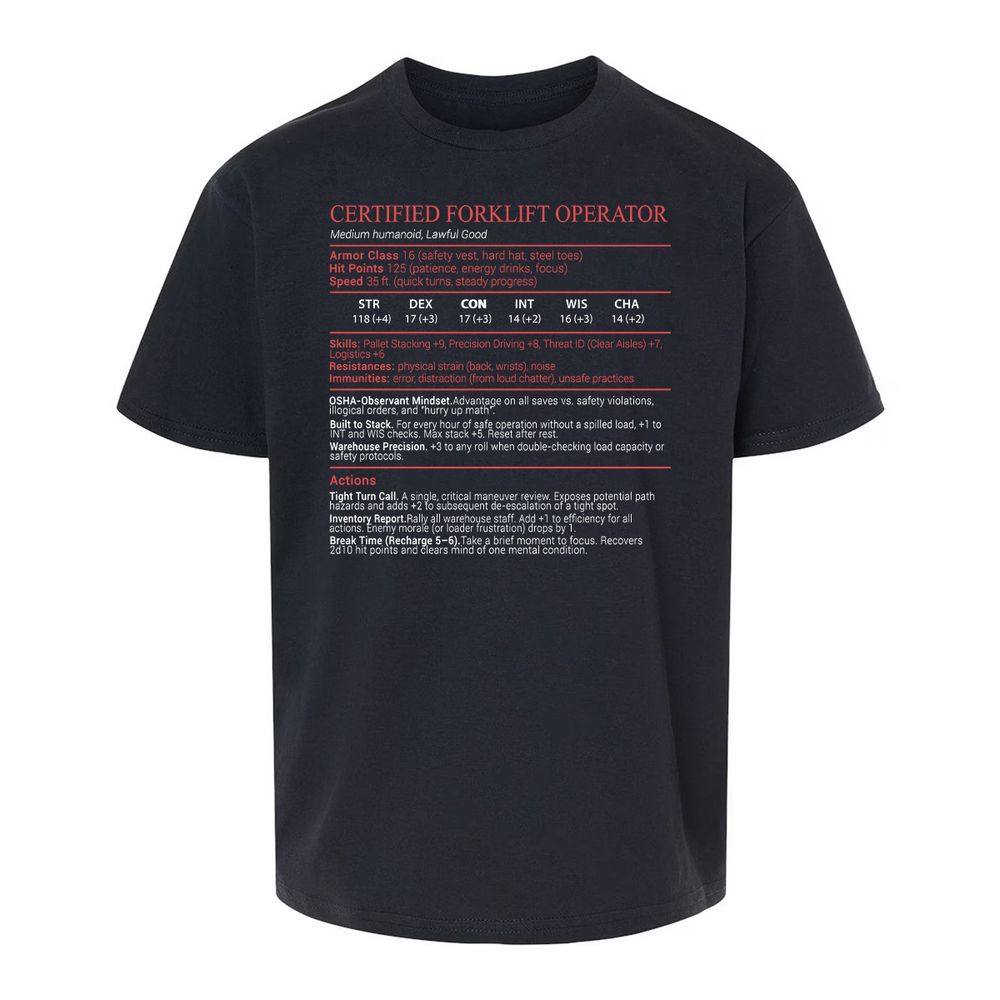 Certified Forklift Operator Stats Block - Black - 1