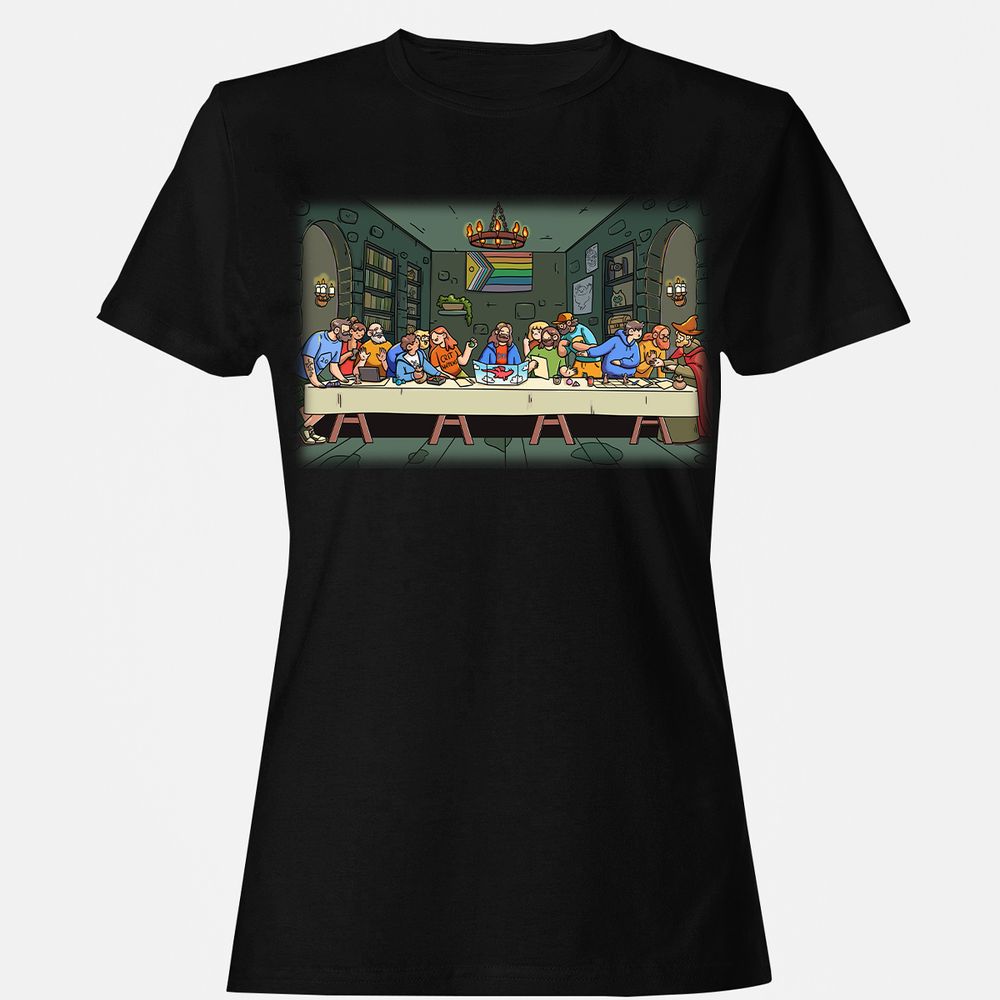 DnD Characters Pride Themed The Last Supper Shirt Women's T-Shirt - Black - 1