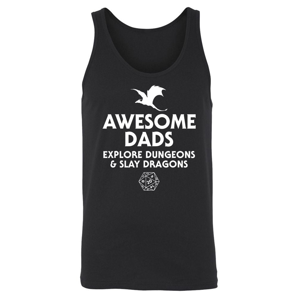 Awesome Dads Slay Dragons Unisex Jersey Tank - Black - 1
