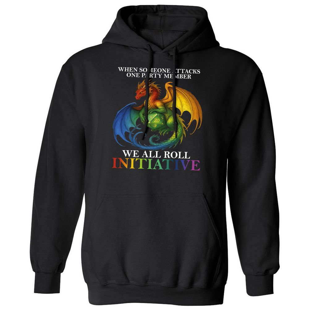Dragon Roll For Initiative Classic Unisex Hoodie - Black - 1