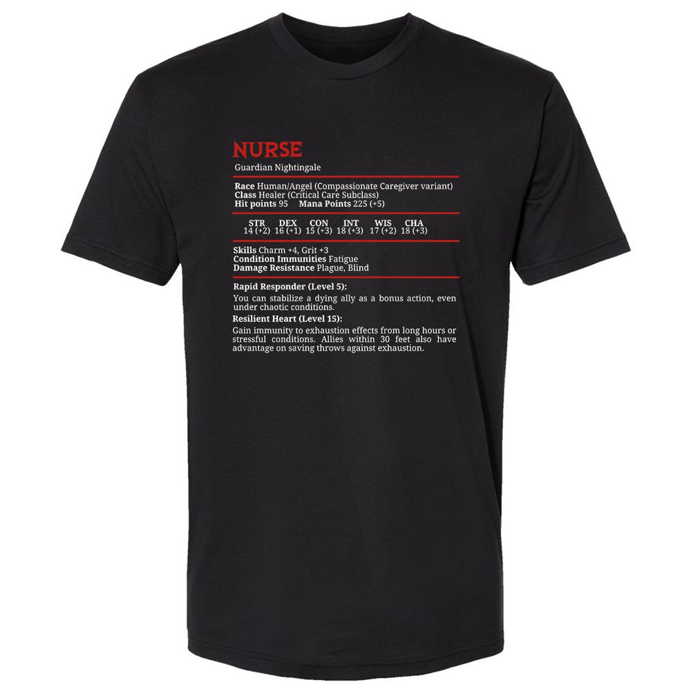 Nurse Stats Premium Unisex T-Shirt - Black - 1