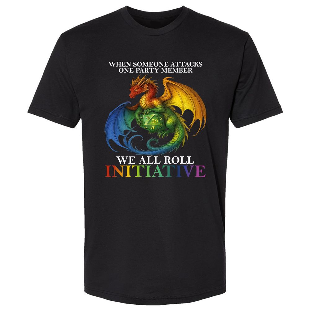 Dragon Roll For Initiative Premium Unisex T-Shirt - Black - 1