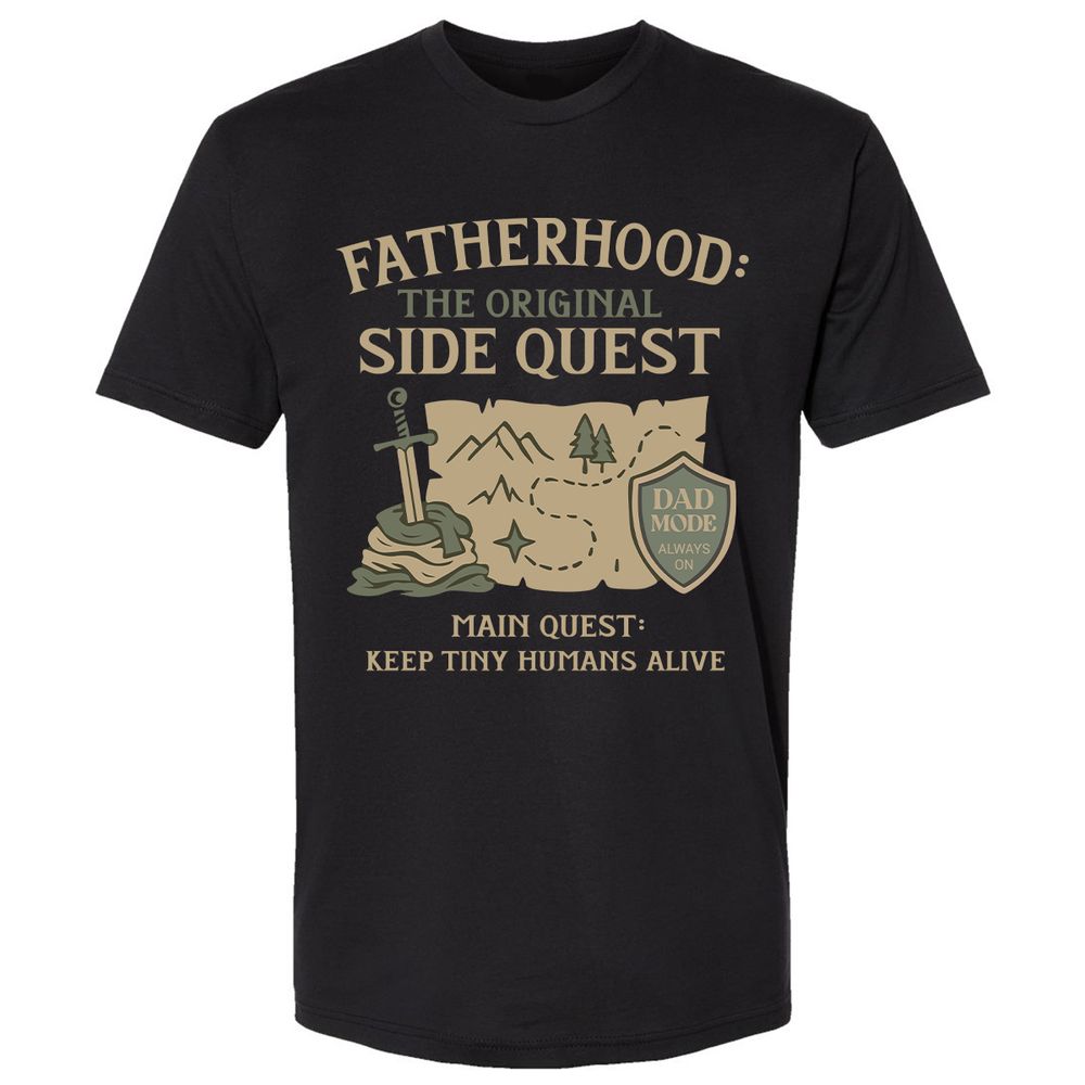 Fatherhood The Original Side Quest Premium Unisex T-Shirt - Black - 1