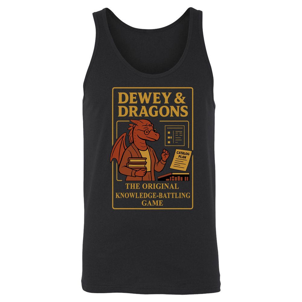 Dewey & Dragons Unisex Jersey Tank - Black - 1