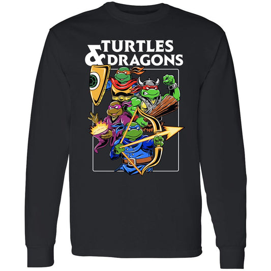 Turtles & Dragons Long Sleeve T-Shirt - Black - 1